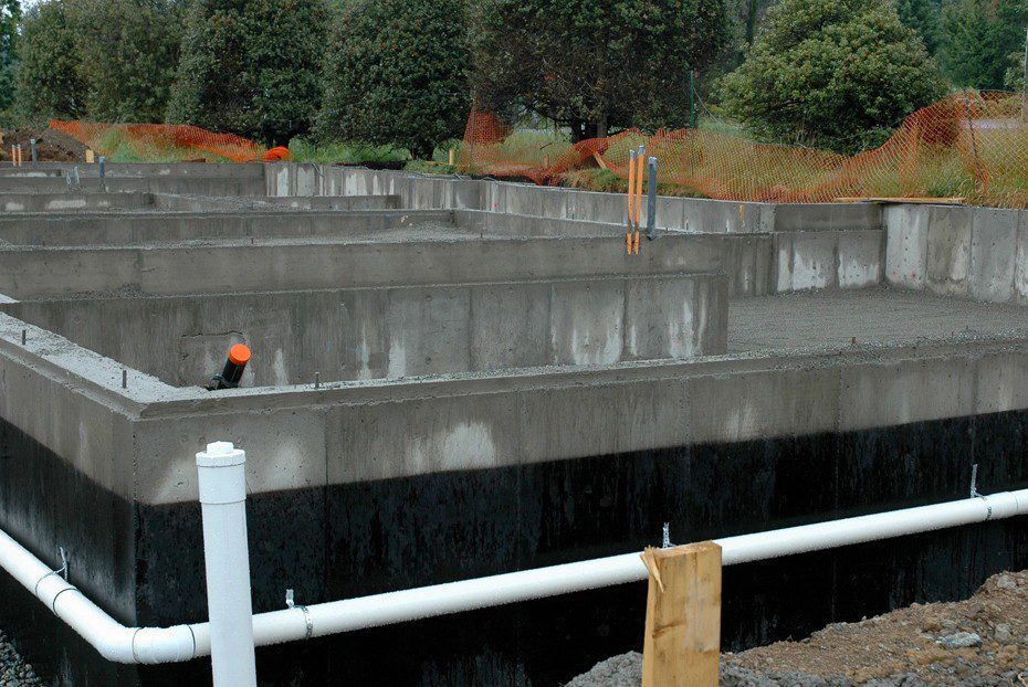 Long view of the concrete foundation