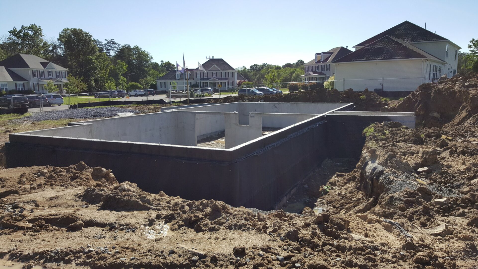 Concrete walls for the house’s basement