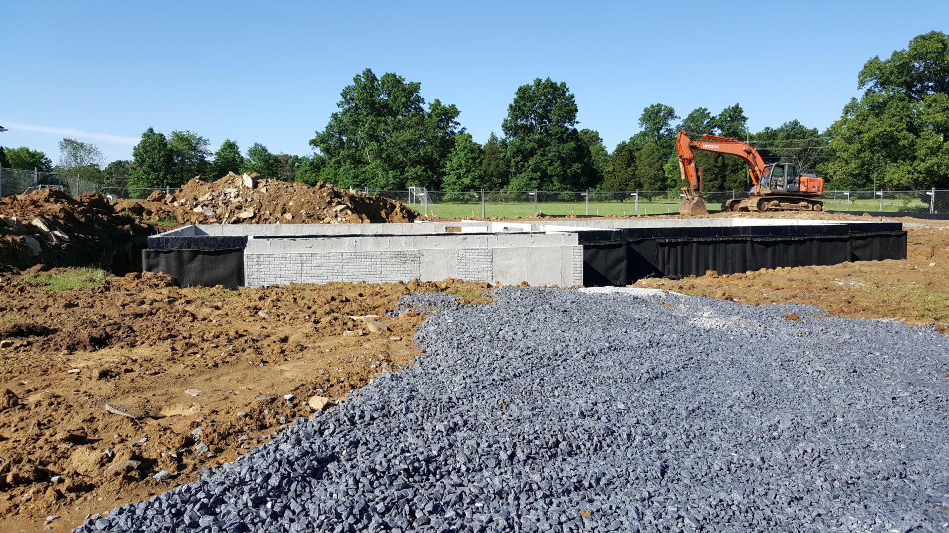 A construction site for a new house