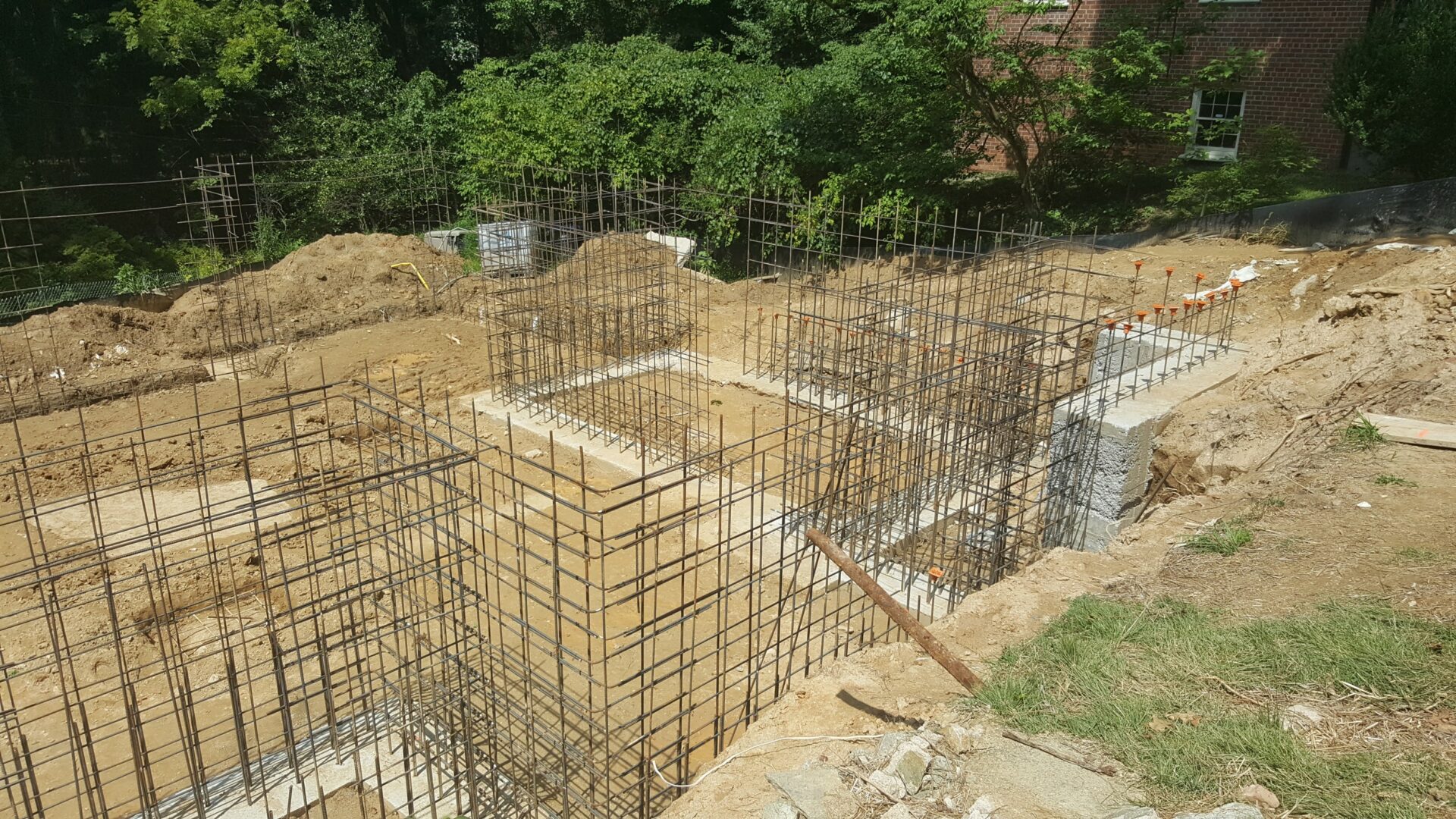 Foundations of a building placed in the ground