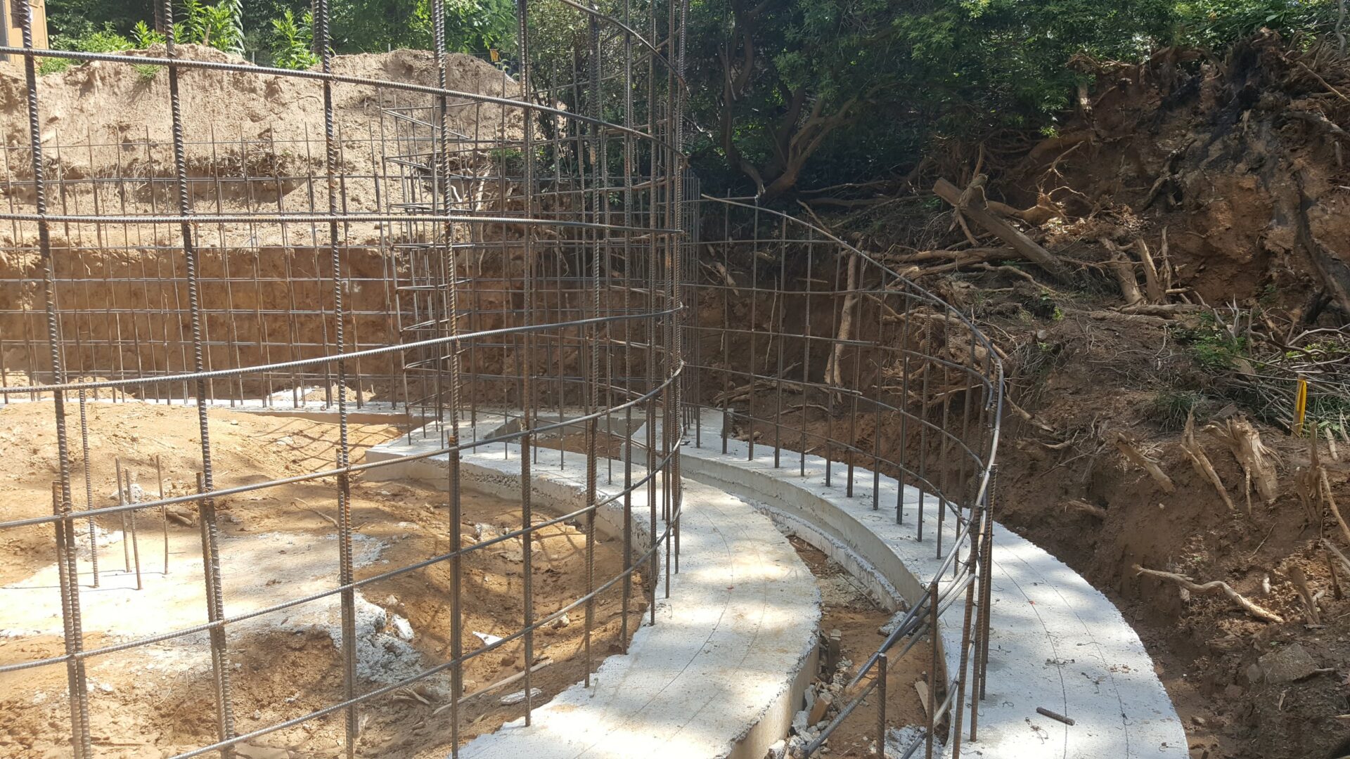 Metals frames and concrete foundations