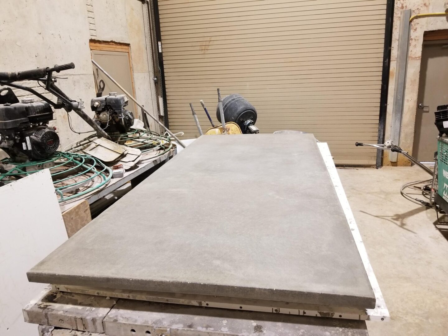 A concrete slab for a table surface