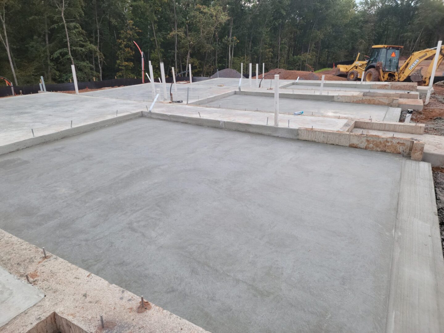 A building’s layout with concrete flooring